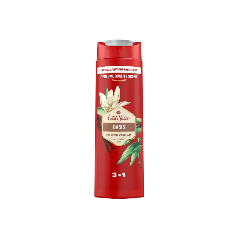 Old Spice Oasis 3 in 1 Body, Hair, Face Wash with Smoked Vanilla Scent 400ml
