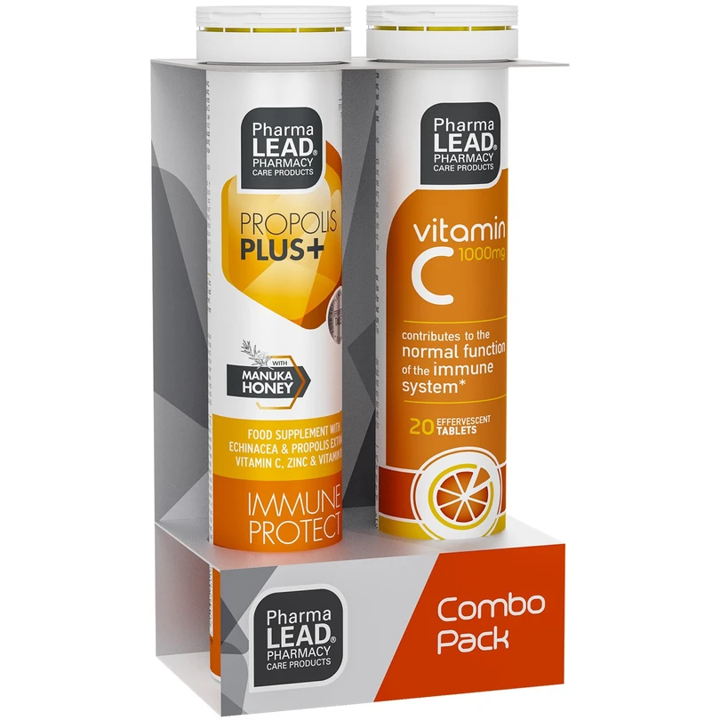 Pharmalead Combo Pack Propolis Plus+ Immune Protect & Vitamin C 1000mg, 2x20eff.tabs PHARMALEAD | Φαρμακείο Κατιρτζόγλου