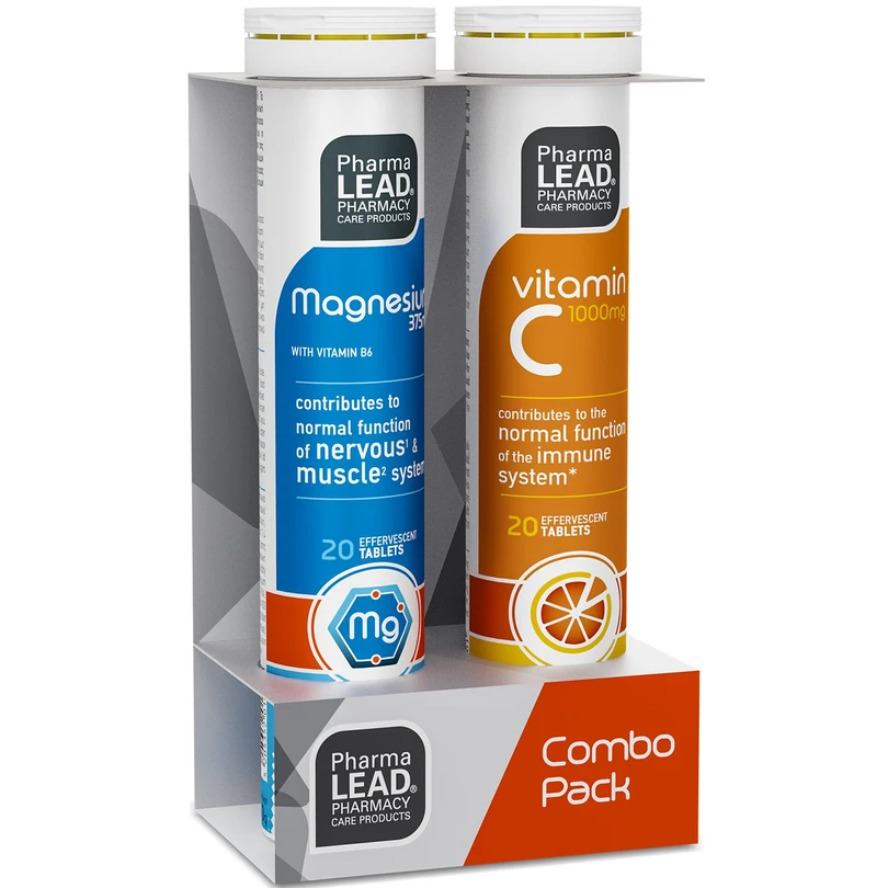 Pharmalead Combo Pack Magnesium 375mg & Vitamin C 1000mg, 2x20eff.tabs