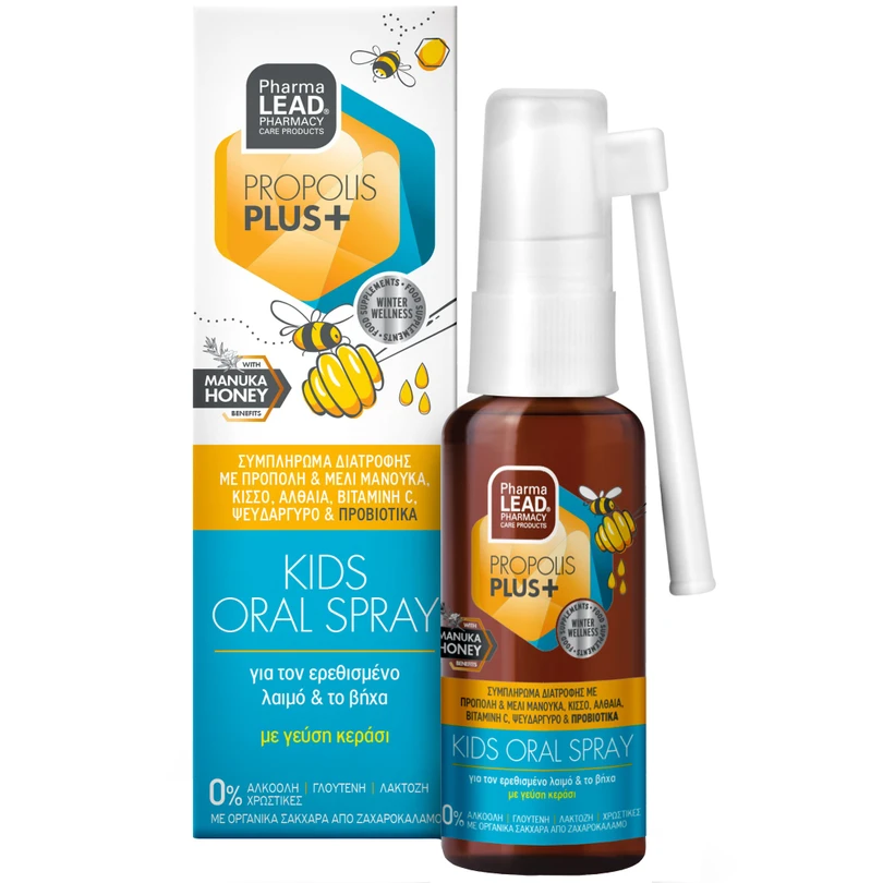 Pharmalead Propolis Plus+ Kids Oral Spray Παιδικό Στοματικό Σπρέι για τον Ερεθισμένο Λαιμό & τον Βήχα, 30ml