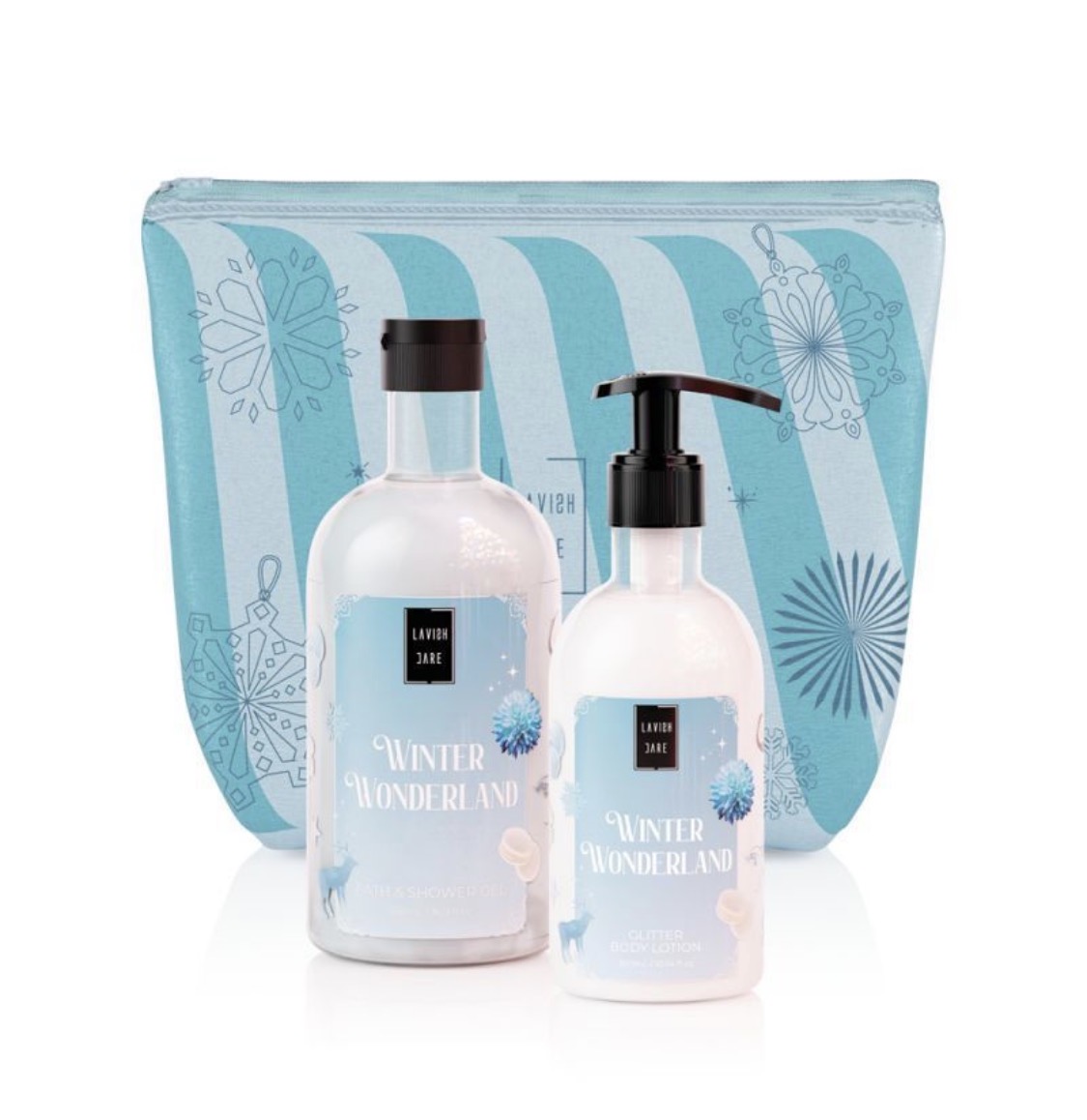 Lavish Care Frosted Winter Wonderland Christmas Set με Bath & Shower Gel – Αφρόλουτρο, 500ml & Glitter Body Lotion Κρέμα Σώματος, 300ml