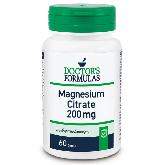 Doctor's Formulas Magnesium Citrate 200mg, 60tabs DOCTOR'S FORMULAS | Φαρμακείο Κατιρτζόγλου