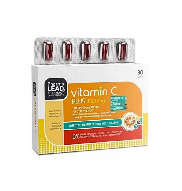 Pharmalead Vitamin C Plus 1500mg with Quercetin, Elderberry and Holy Basil, 30tabs PHARMALEAD | Φαρμακείο Κατιρτζόγλου