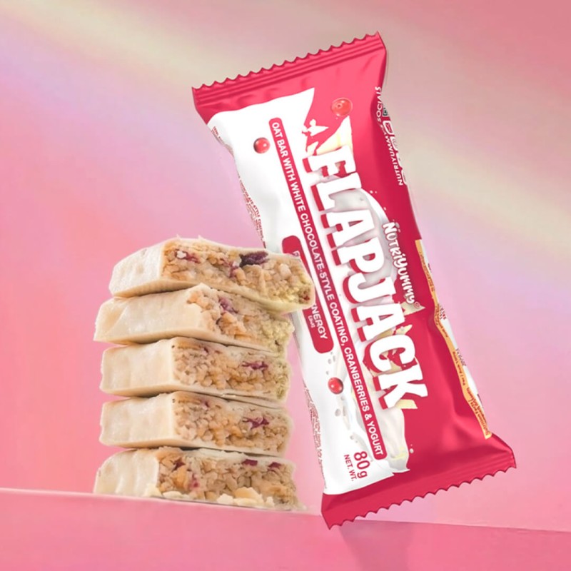 Nutriyummy Flapjack Λευκή Σοκολάτα & Cranberry 80 γρ.