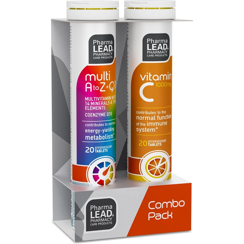 Pharmalead Combo Pack Multi A to Z & Q10 & Vitamin C 1000mg, 2x20eff. tabs