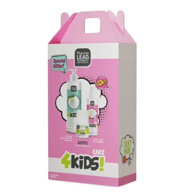 Pharmalead Promo Box 4Kids Girl για Κορίτσια με Bubble Fun 2-in-1 Αφρόλουτρο-Σαμπουάν, 500ml, Silky Hair Conditioner Μαλακτική Μαλλιών, 150ml & Hurry Up Roll-On Αποσμητικό, 50ml, 1σετ