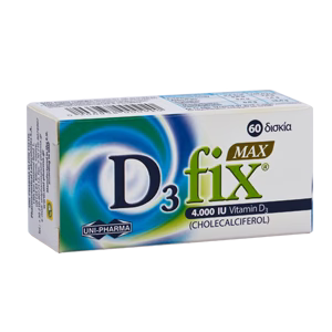 Uni-Pharma D3 Fix Max 4000 IU Συμπλήρωμα Βιταμίνης D3, 60 tabs